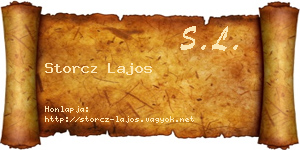 Storcz Lajos névjegykártya